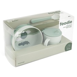 COFFRET PREMIER REPAS 3 PIECES FOODIE HAPPY CLOUDS VERT - DONE BY DEER