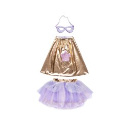 SET TUTU, MASQUE ET CAPE ROSE GOLD ET LILAS 4-6 ANS - GREAT PRETENDERS