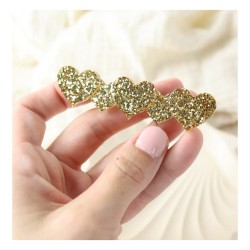 BARRETTE COEURS DORÉS - CG HOME