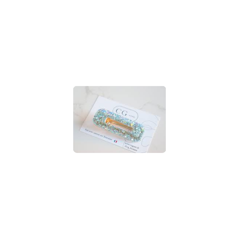 BARRETTE RECTANGLE ALU BLEU - CG HOME