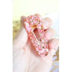 BARRETTE TRIANGLE PAILLETTES ROSE ET OR - CG HOME