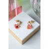 BOUCLES D'OREILLES LUCIE COEURS ROSE OR - CG HOME