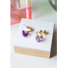 BOUCLES D'OREILLES LUCIE COEURS VIOLET - CG HOME