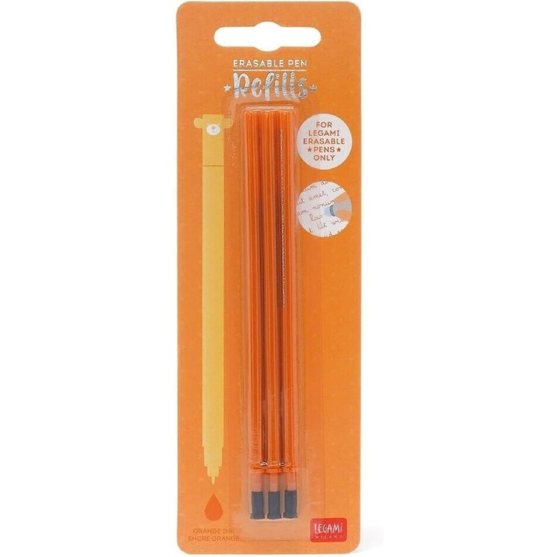 3 RECHARGES STYLO ENCRE GEL EFFACABLE ORANGE - LEGAMI