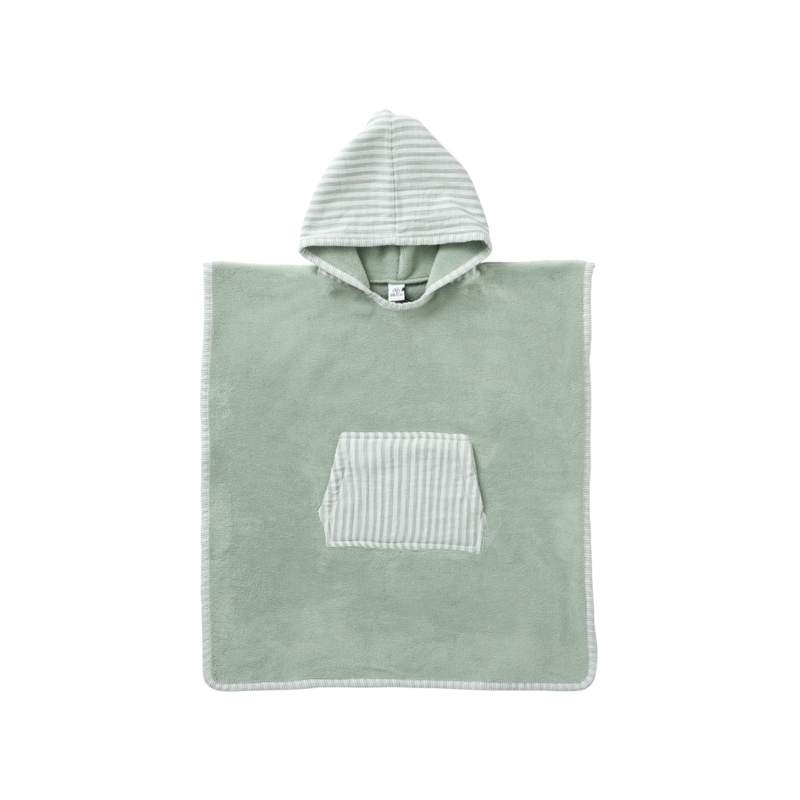 PONCHO VERT DE GRIs RAYÉ 3/5ANS - BBandCO