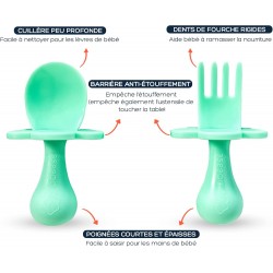 COUVERTS D'APPRENTISSAGE TURQUOISE - GRABEASE