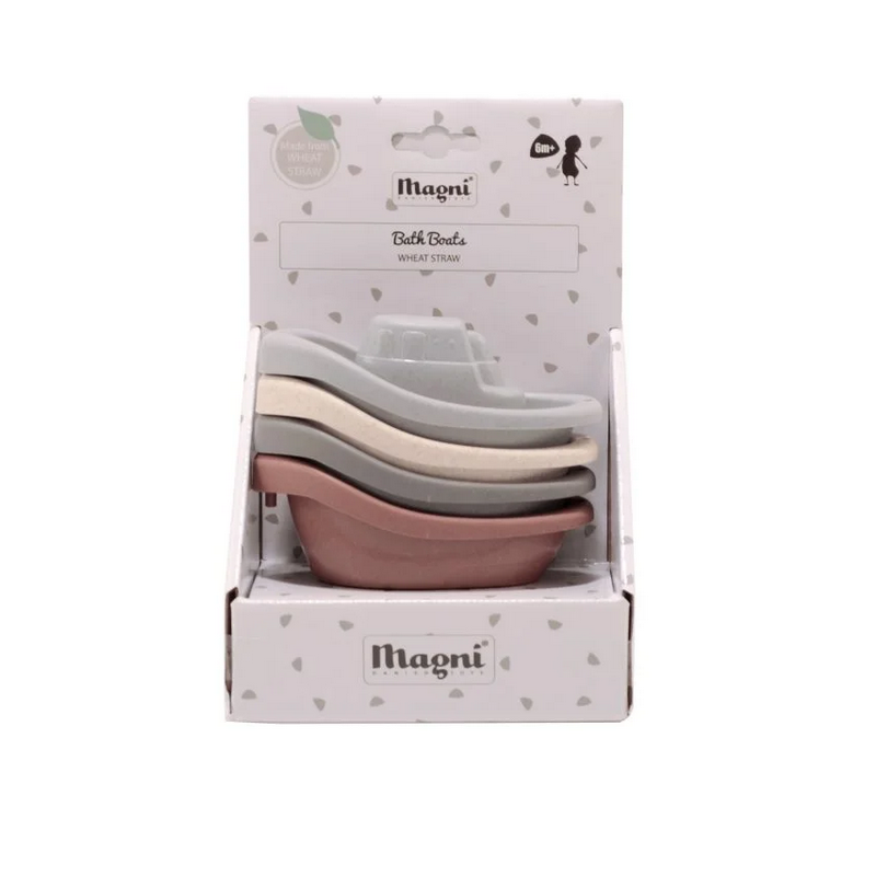 SET DE 4 BATEAUX DE BAIN EN PAILLE DE BLÉ - MAGNI