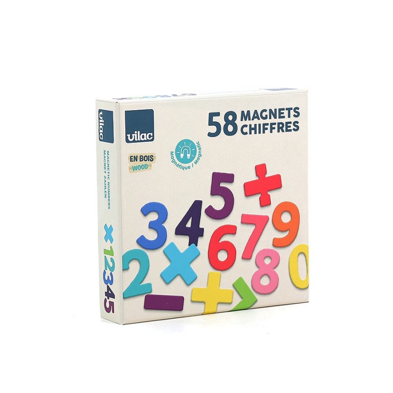 COFFRET MAGNETS BOIS 58 CHIFFRES - VILAC