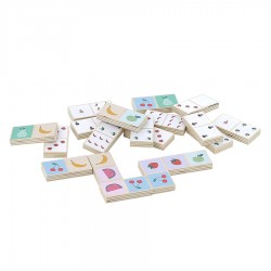 DOMINOS EN BOIS REVERSIBLES FRUITS ET LEGUMES - SARAH BETZ - VILAC