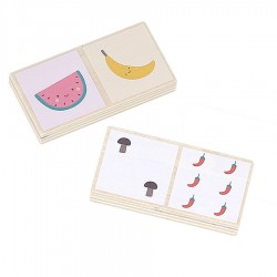 DOMINOS EN BOIS REVERSIBLES FRUITS ET LEGUMES - SARAH BETZ - VILAC