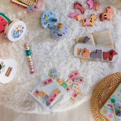 DOMINOS EN BOIS REVERSIBLES FRUITS ET LEGUMES - SARAH BETZ - VILAC