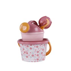 SET DE PLAGE ROSE SUNNY FLOWERS 5 PIECES - LITTLE DUTCH