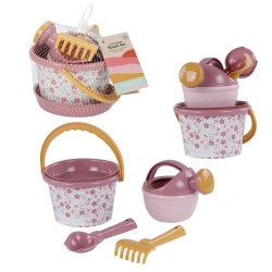 SET DE PLAGE ROSE SUNNY FLOWERS 5 PIECES - LITTLE DUTCH