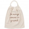 SERVIETTE ELASTIQUEE RAYEE GALET "JE MANGE COMME UN GRAND"- BB AND CO