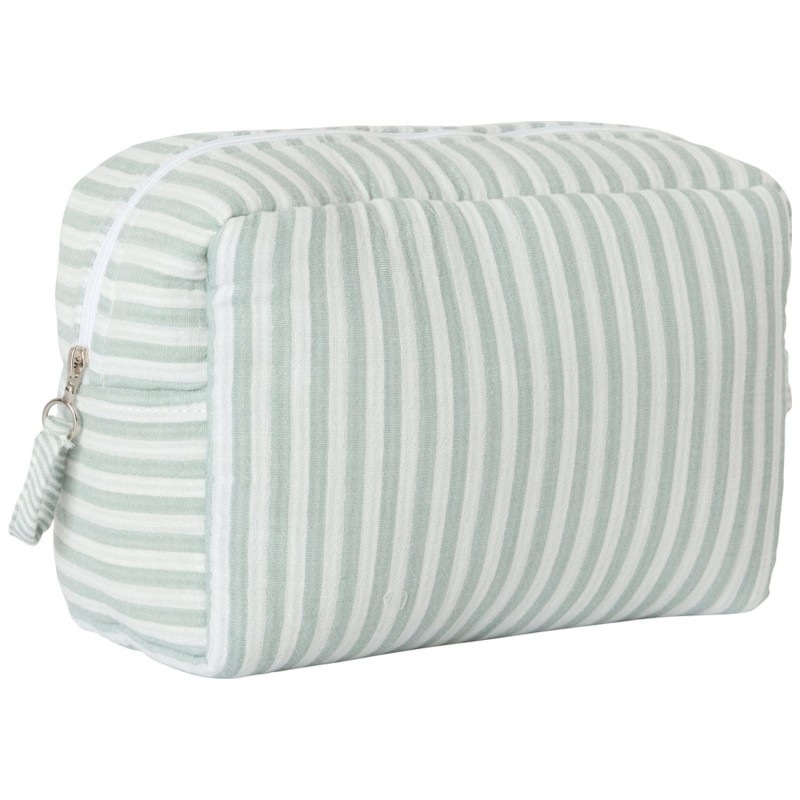 TROUSSE DE TOILETTE RAYEE VERT DE GRIS - BB AND CO