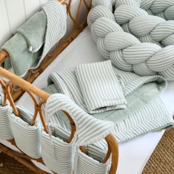 TROUSSE DE TOILETTE RAYEE VERT DE GRIS - BB AND CO