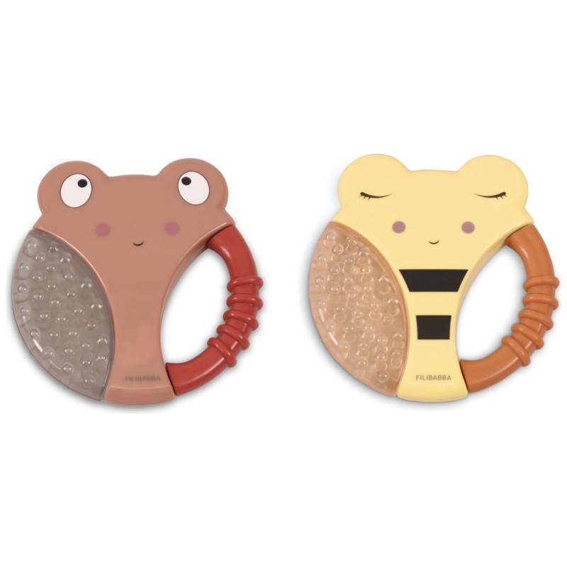 ANNEAUX DE DENTITION X2 JAUNE ET CARAMEL - FILIBABBA
