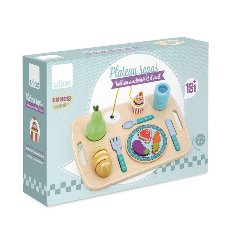 JEU D'EVEIL EN BOIS LE PLATEAU REPAS MULTI-ACTIVITES - VILAC