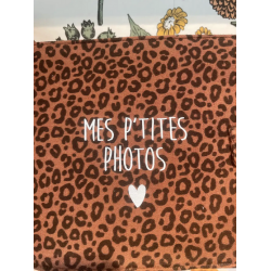 MINI ALBUM GAZE DE COTON LEOPARD FONCE " MES P'TITES PHOTOS" - ATELIER WAGRAM