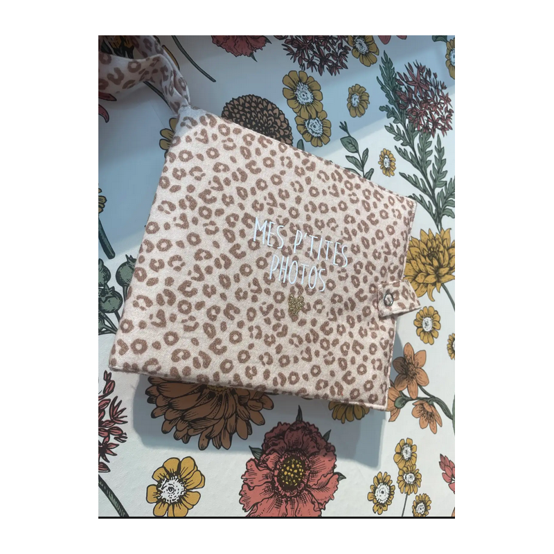 MINI ALBUM GAZE DE COTON LEOPARD CLAIR "MES P'TITES PHOTOS" - ATELIER WAGRAM