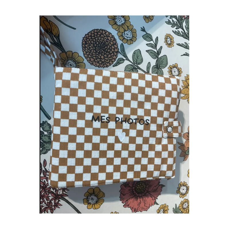MINI ALBUM GAZE DE COTON DAMIER "MES PHOTOS" - ATELIER WAGRAM