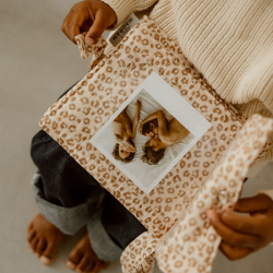 MINI ALBUM GAZE DE COTON LEOPARD CLAIR "MES P'TITES PHOTOS" - ATELIER WAGRAM