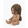 POUPÉE LÉOPOLDINE BRUNE AUX CHEVEUX LONGS - MINIKANE