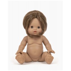 POUPÉE LÉOPOLDINE BRUNE AUX CHEVEUX LONGS - MINIKANE