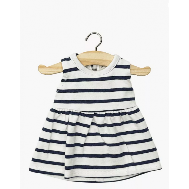 ROBE FAUSTINE SANS MANCHES EN JERSEY A RAYURES BLEU MARINE - MINIKANE