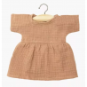 ROBE FAUSTINE MANCHES COURTES GAZE DE COTON MARSALA ET SON POCHON -MINIKANE