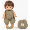 BARBOTEUSE GAZE DE COTON NOA VERT ET SON POCHON - MINIKANE