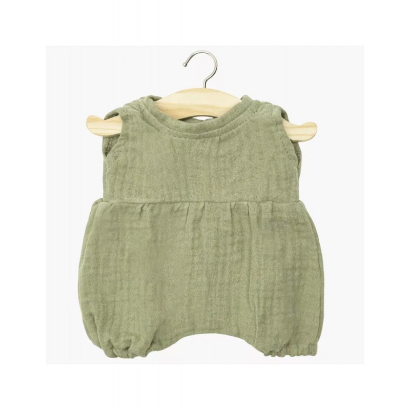 BARBOTEUSE GAZE DE COTON NOA VERT ET SON POCHON - MINIKANE