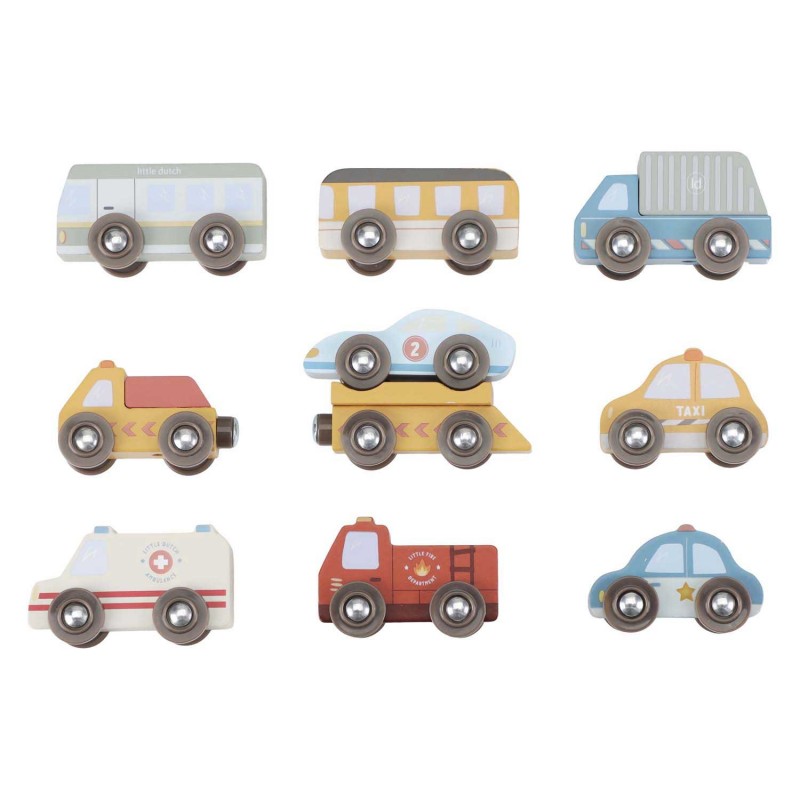 ENSEMBLE DE VEHICULES EN BOIS FSC - LITTLE DUTCH