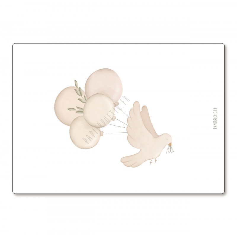 CARTE "COLOMBE CEREMONIE" - PAPIER POETIC