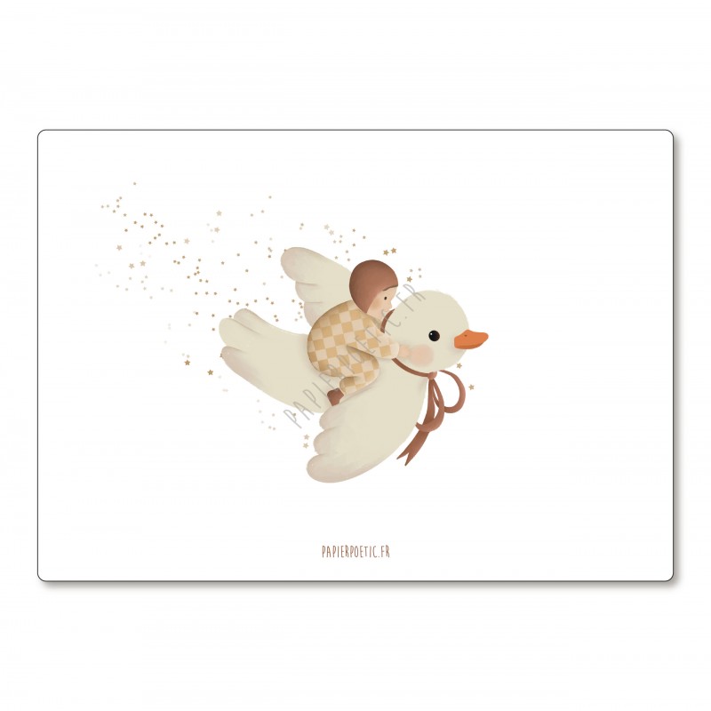 CARTE "LE CANARD ET L'ENFANT" - PAPIER POETIC