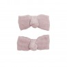 LOT DE 2 BARRETTES CLIC CLAC EN GAZE DE COTON PETALE - BB AND CO