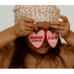 PORTE CLES COEUR "MAMAN D'AMOUR" - ATELIER WAGRAM