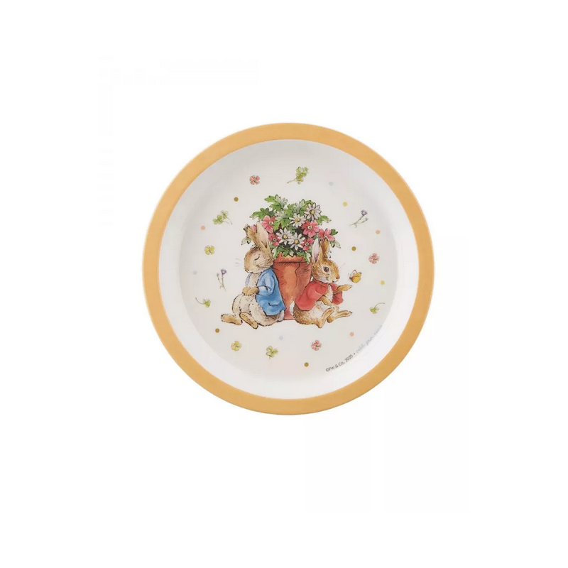 ASSIETTE BÉBÉ "PIERRE LAPIN" ORANGE - PETIT JOUR