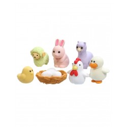 SET DE GOMMES PUZZLE POULE ET SES AMIS IWAKO - TROUSSELIER