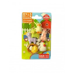 SET DE GOMMES PUZZLE POULE ET SES AMIS IWAKO - TROUSSELIER