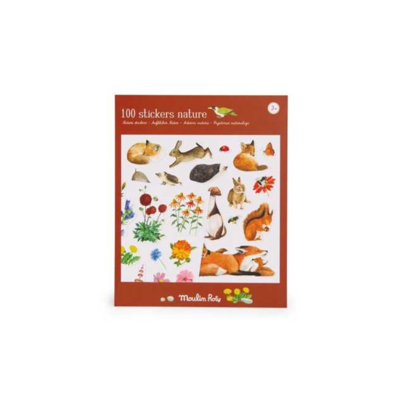 POCHETTE DE 100 STICKERS MARRON JARDINIER "LE JARDIN DU MOULIN" - MOULIN ROTY