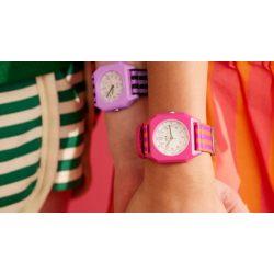 MONTRE RAYÉE RUBY PAPAYA VIOLET ET ORANGE - MINI KYOMO