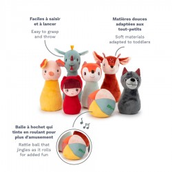 MON PREMIER JEU DE QUILLES EN TISSU "LA FORET" - LILLIPUTIEN