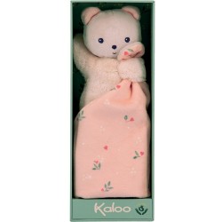 DOUDOU OURS CARRE DOUCEUR FEUILLES D'AMOUR - KALOO