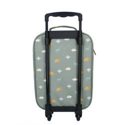 VALISE A ROULETTES VERTE / DINOSAURES - KIDZROOM