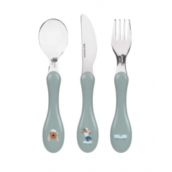 SET DE 3 COUVERTS INOX "TINY TEAM CHIEN" - LASSIG