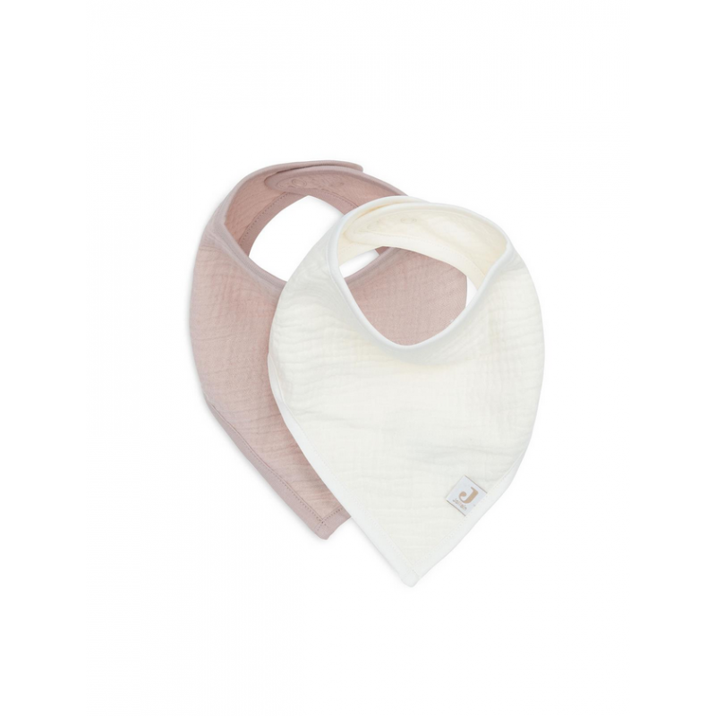 SET DE 2 BAVOIRS BANDANA GAZE DE COTON WILD ROSE & OATMEAL - JOLLEIN