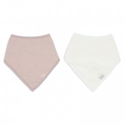 SET DE 2 BAVOIRS BANDANA GAZE DE COTON WILD ROSE & OATMEAL - JOLLEIN