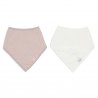 SET DE 2 BAVOIRS BANDANA GAZE DE COTON WILD ROSE & OATMEAL - JOLLEIN
