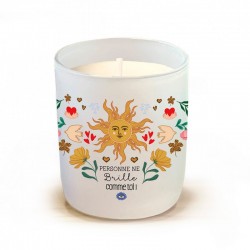 BOUGIE BLANCHE PARFUMÉE "SOLEIL" - HIRONDELLES ET COMPAGNIE